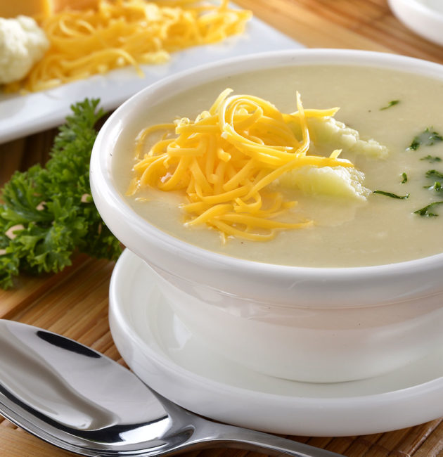 Receta sopa de coliflor y queso