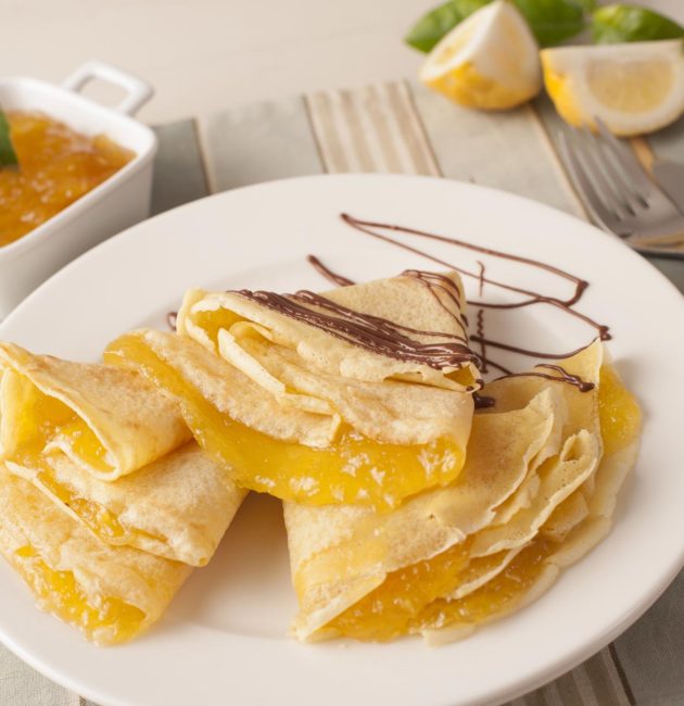 Receta Crepe con Mermelada de Naranja y Durazno