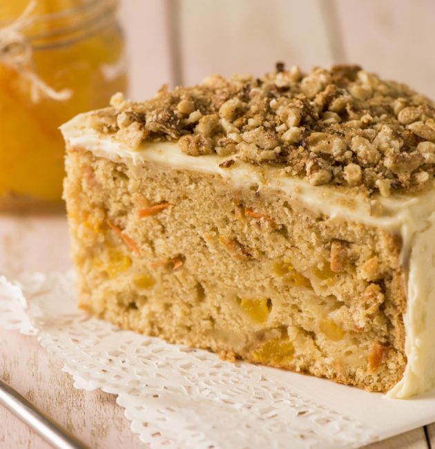 Receta Torta de Zanahoria con Duraznos