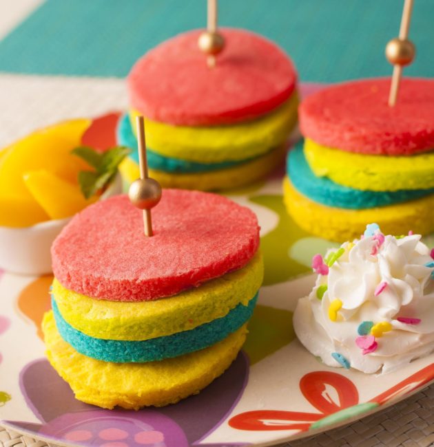 Receta Mini pancackes de colores
